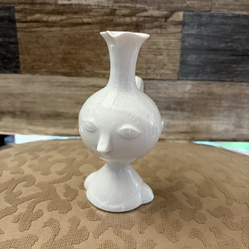 Rosenthal Studio-Linie Bjorn Wiinblad Magic Flute White Porcelain Face Pitcher